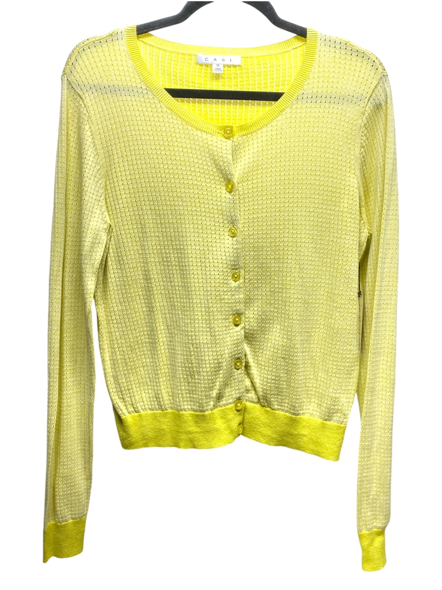 Sweater Cardigan By Cabi In Yellow, Size: M