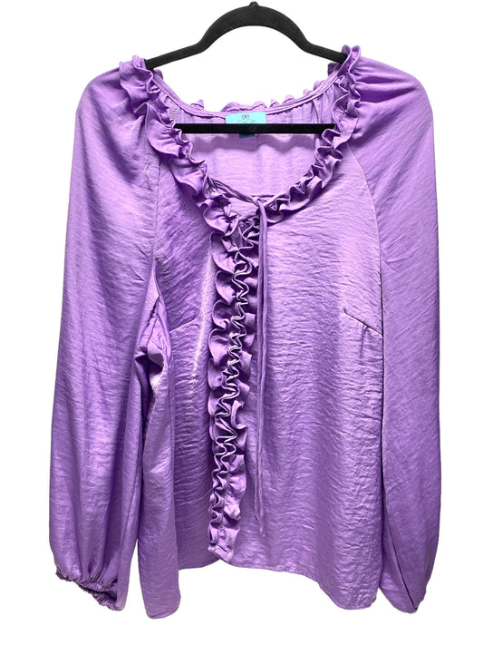 Top Long Sleeve By Cece In Purple, Size: Xl