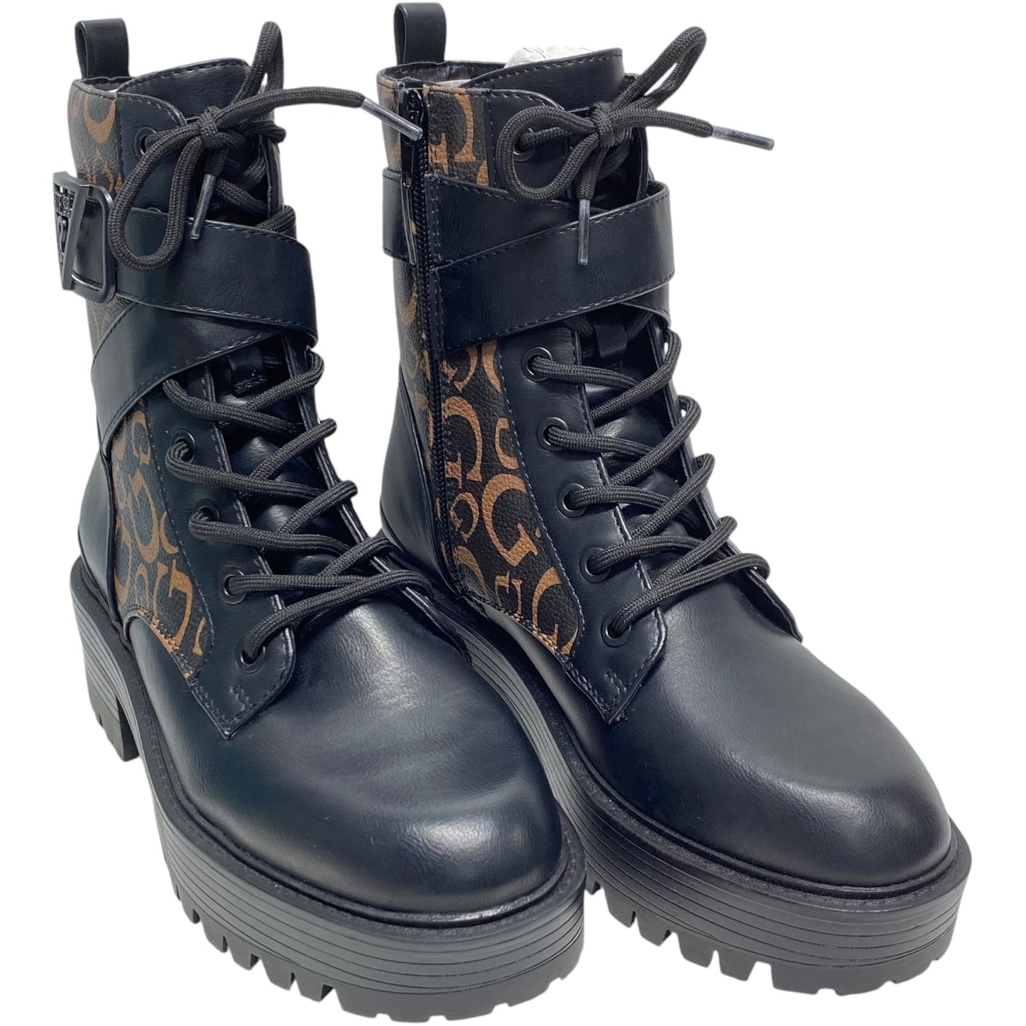 Boots Combat By Guess In Black & Gold, Size: 6