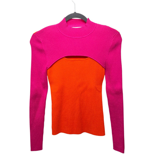 Sweater Designer By Milly In Orange & Pink, Size: M