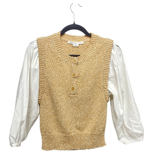 Sweater Designer By Veronica Beard In Tan & White, Size: S