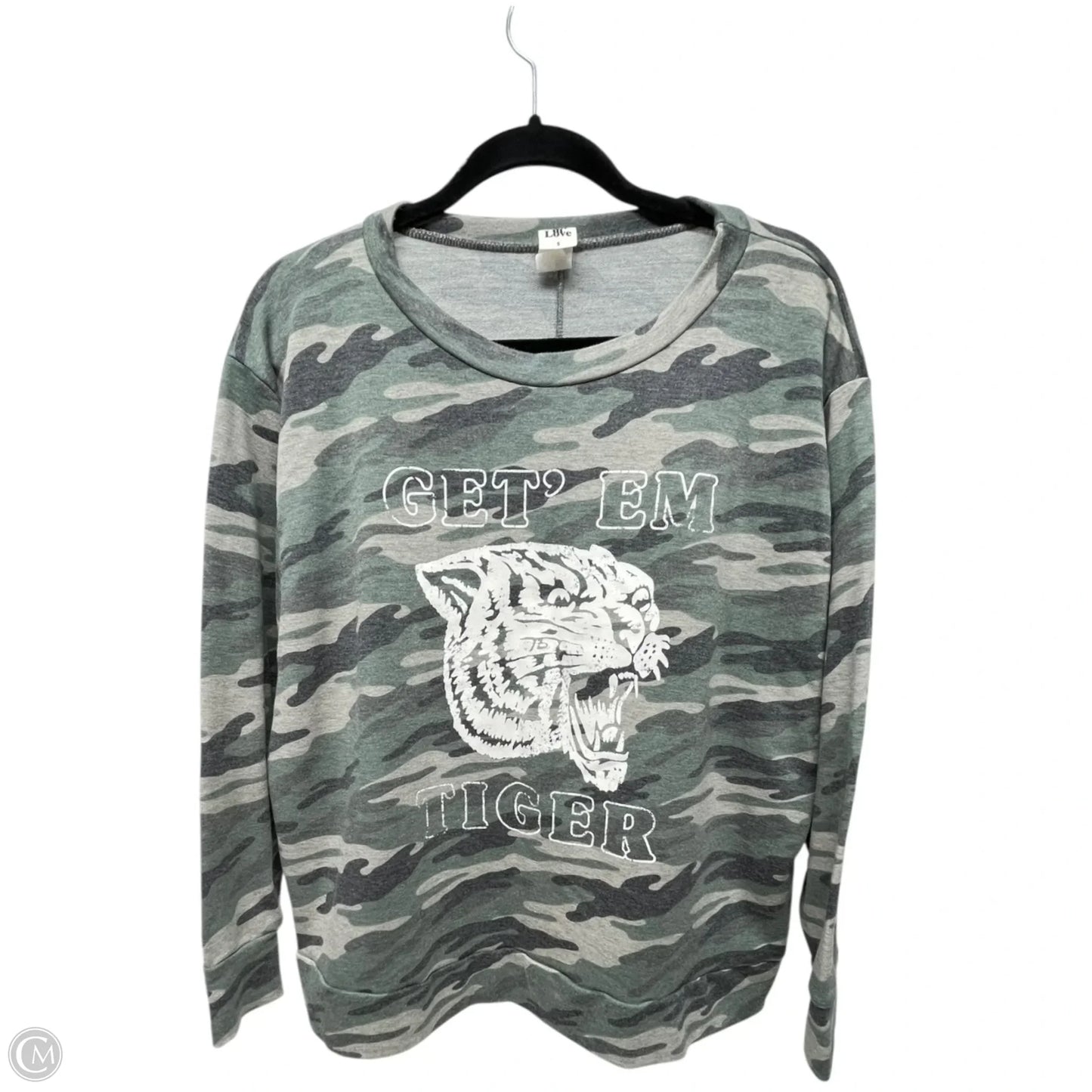 Sweatshirt Crewneck By Sew In Love In Camouflage Print, Size: S