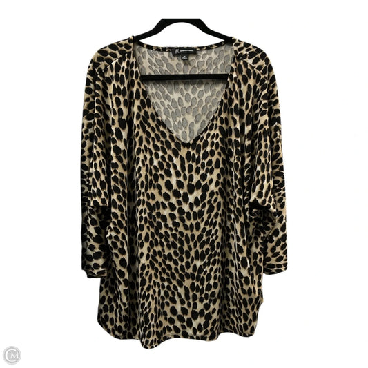 Top Short Sleeve By Inc In Animal Print, Size: 3x