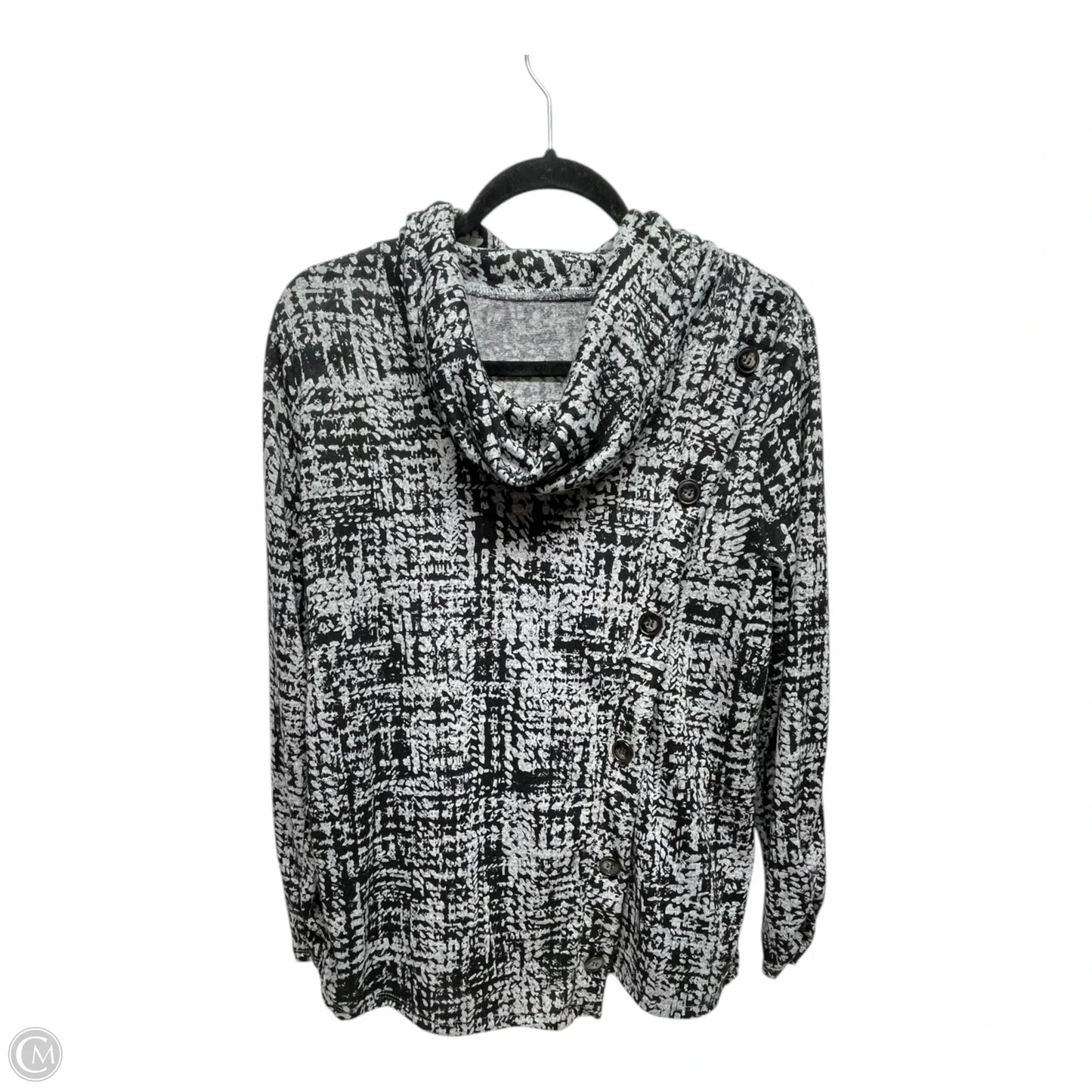 Top Long Sleeve By Clothes Mentor In Black & Grey, Size: M