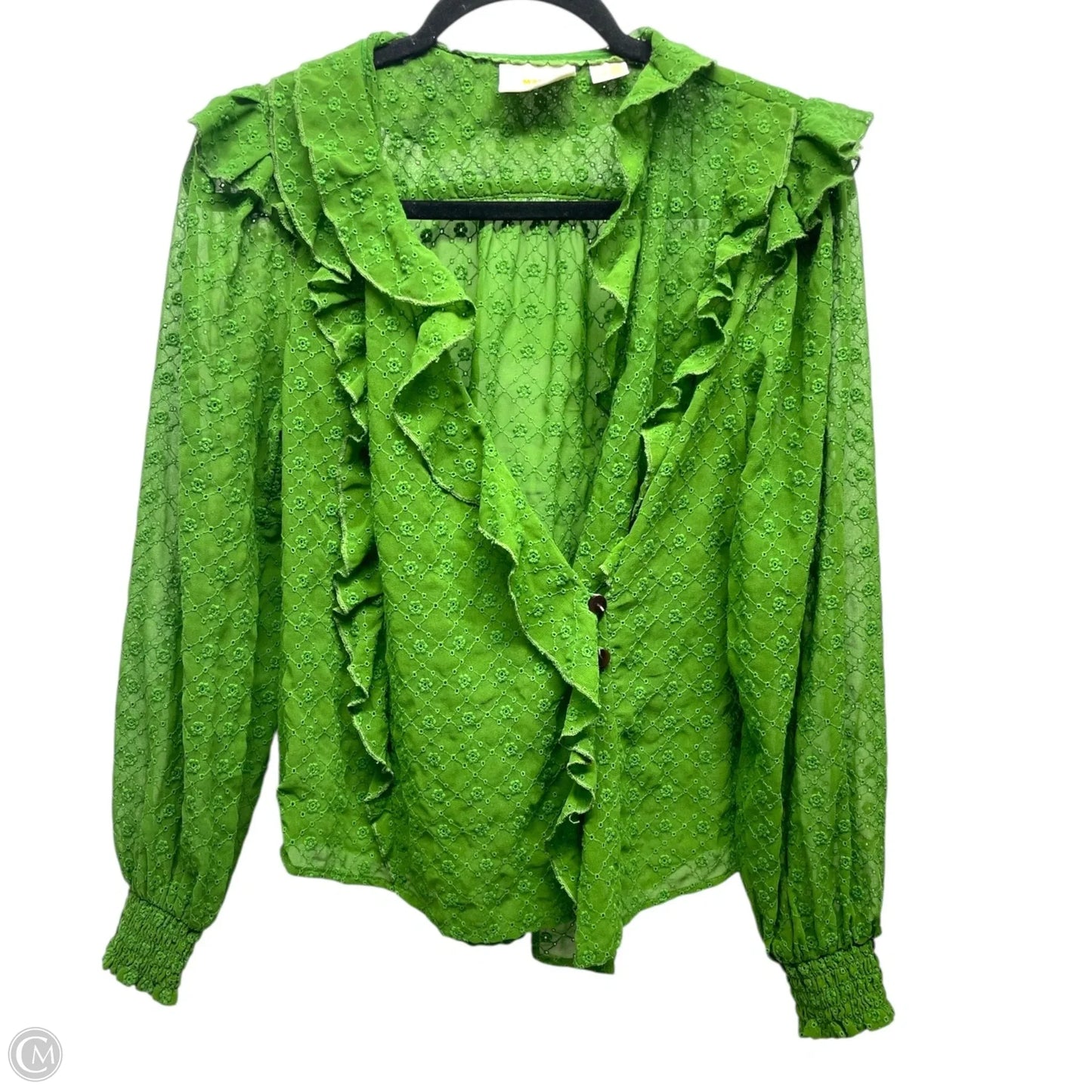 Blouse Long Sleeve By Maeve In Green, Size: S