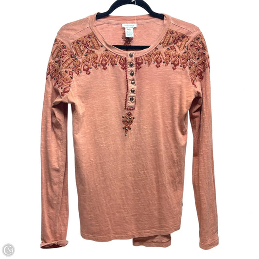 Top Long Sleeve By Sundance In Peach, Size: S