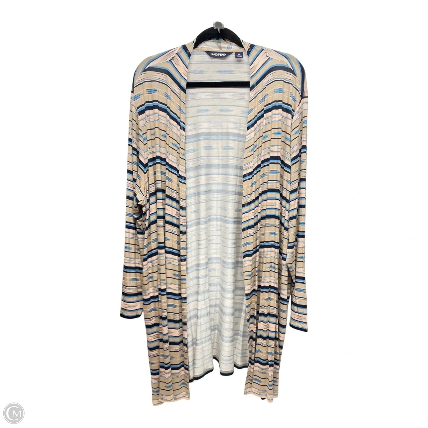 Cardigan By Lands End In Striped Pattern, Size: 2x