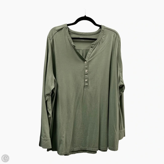 Top Long Sleeve Basic By Lands End In Green, Size: 3x