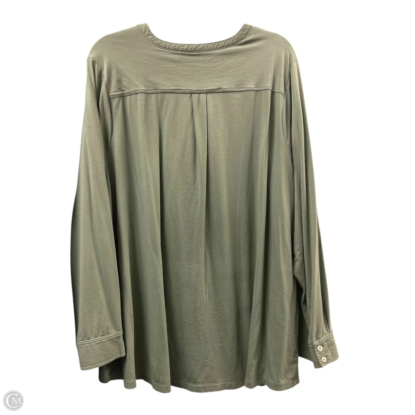 Top Long Sleeve Basic By Lands End In Green, Size: 3x