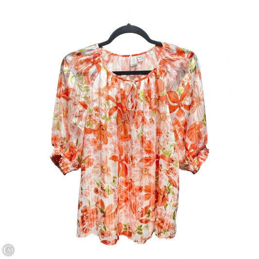 Blouse Short Sleeve By Joie In Floral Print, Size: M
