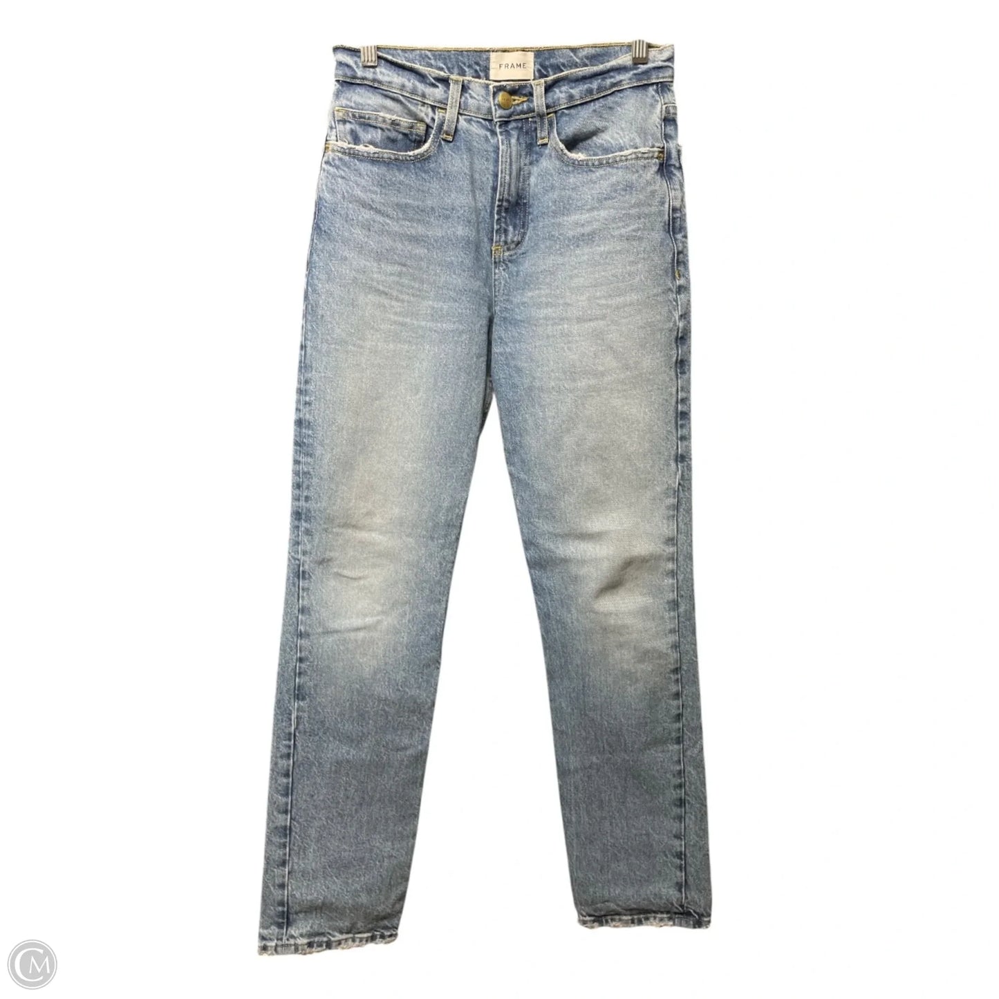 Jeans Straight By Frame In Blue Denim, Size: 2