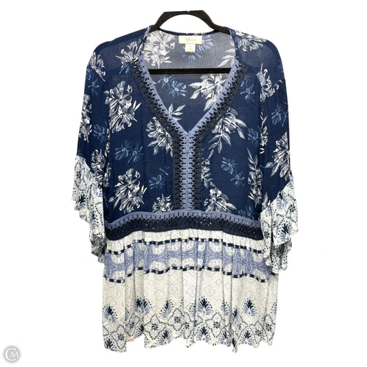 Top Short Sleeve By Style And Company In Floral Print, Size: Xl