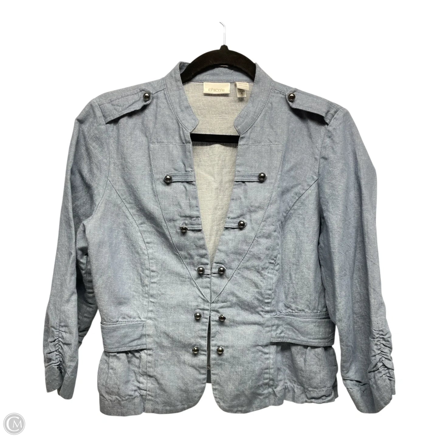 Jacket Utility By Chicos In Blue, Size: S