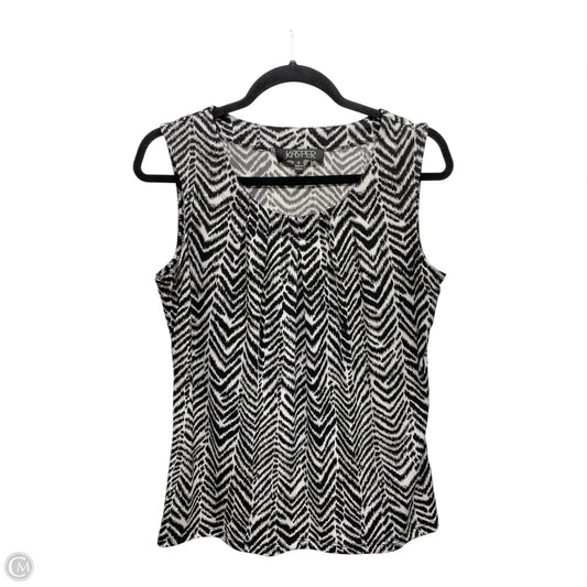 Top Sleeveless By Kasper In Black & White, Size: S