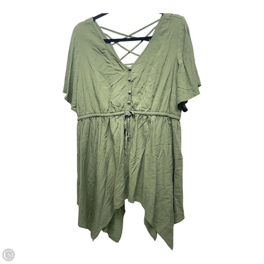 Top Short Sleeve By Torrid In Green, Size: Xl