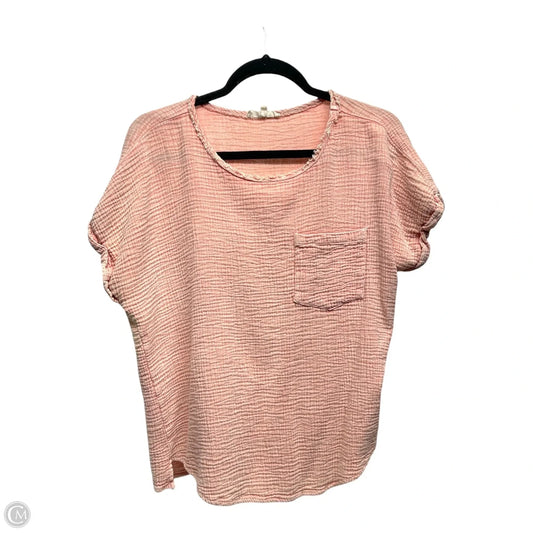 Top Short Sleeve By Easel In Peach, Size: S