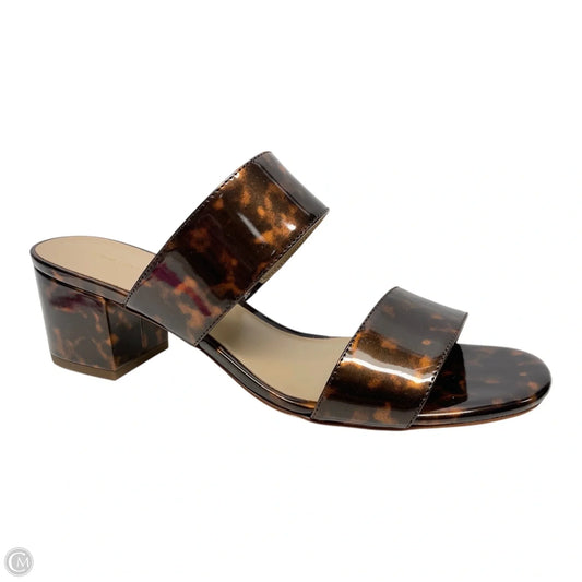 Sandals Heels Block By Ann Taylor In Tortoise Shell Print, Size: 8.5