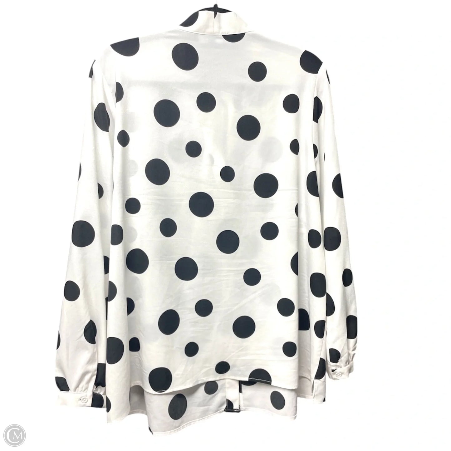 Blouse Long Sleeve By Eloquii In Polkadot Pattern, Size: 2x
