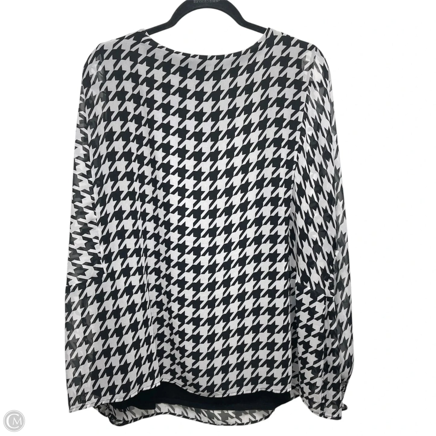 Blouse Long Sleeve By Vince Camuto In Black & White, Size: 2x