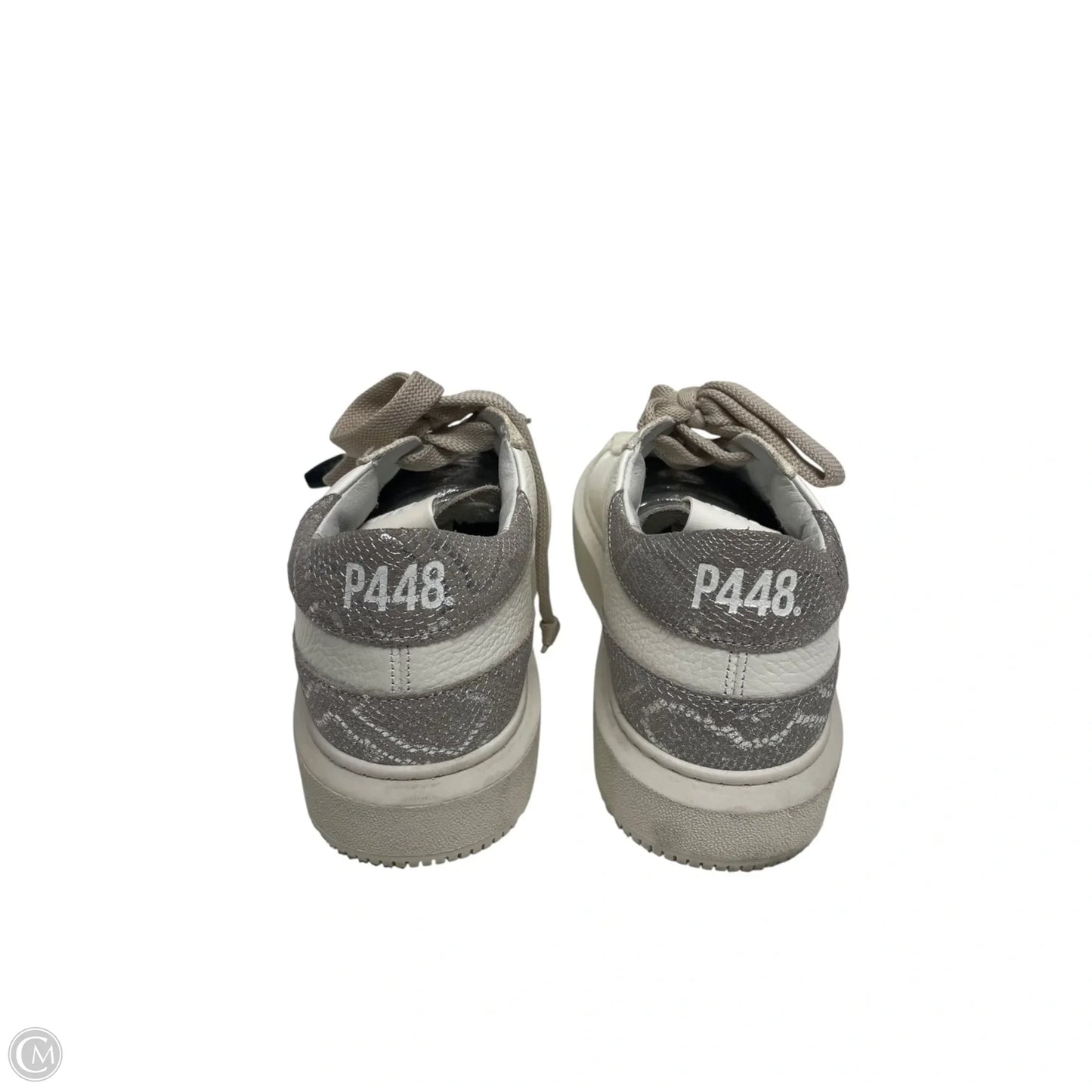 Shoes Sneakers Platform By P448 In Silver & White, Size: 8.5