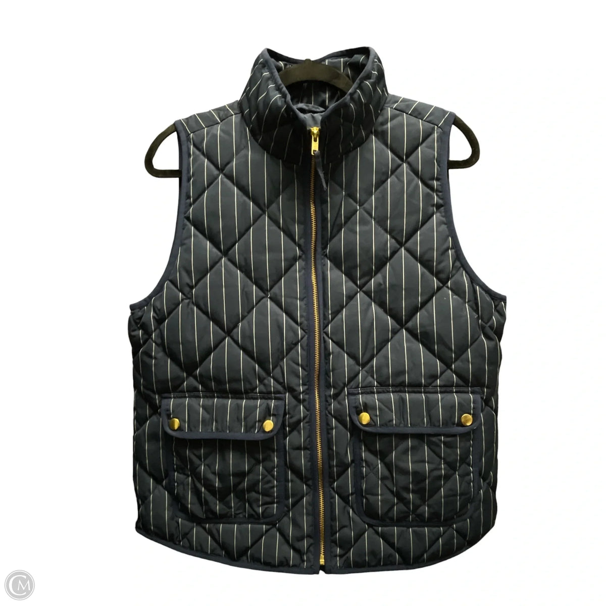 Vest Puffer & Quilted By J. Crew In Striped Pattern, Size: M