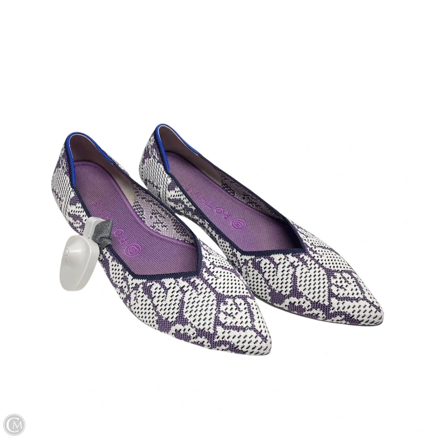 Shoes Flats By Rothys In Purple & White, Size: 10.5