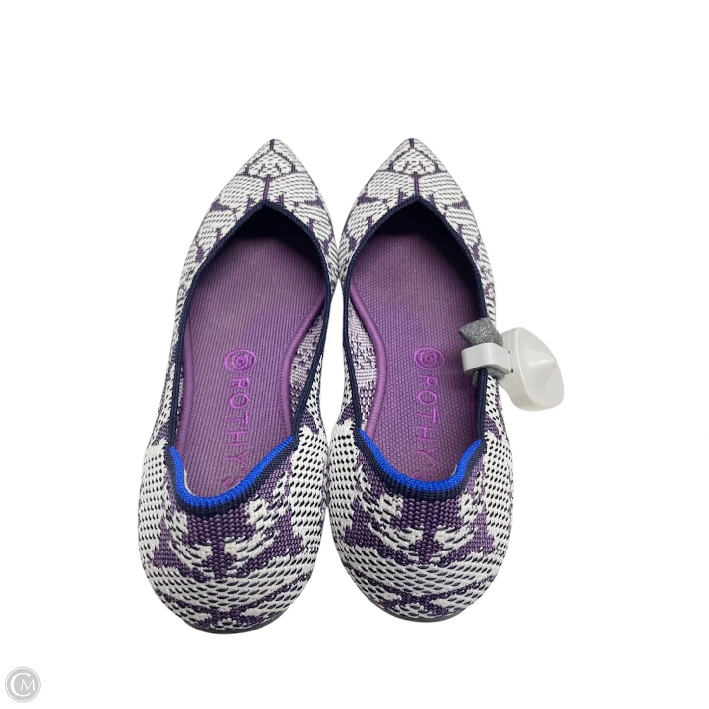 Shoes Flats By Rothys In Purple & White, Size: 10.5