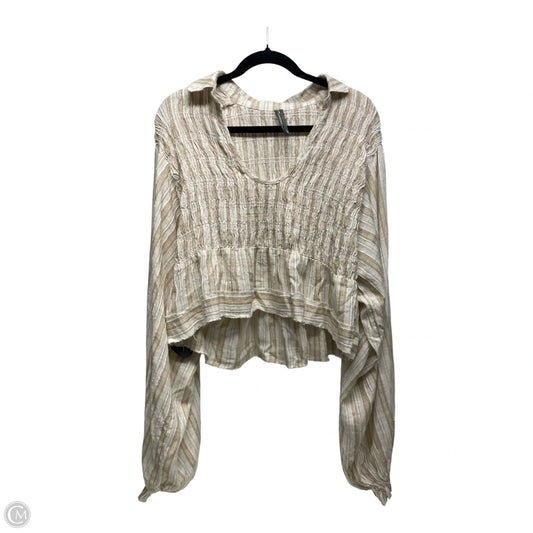 Top Long Sleeve By Anthropologie In Striped Pattern, Size: S