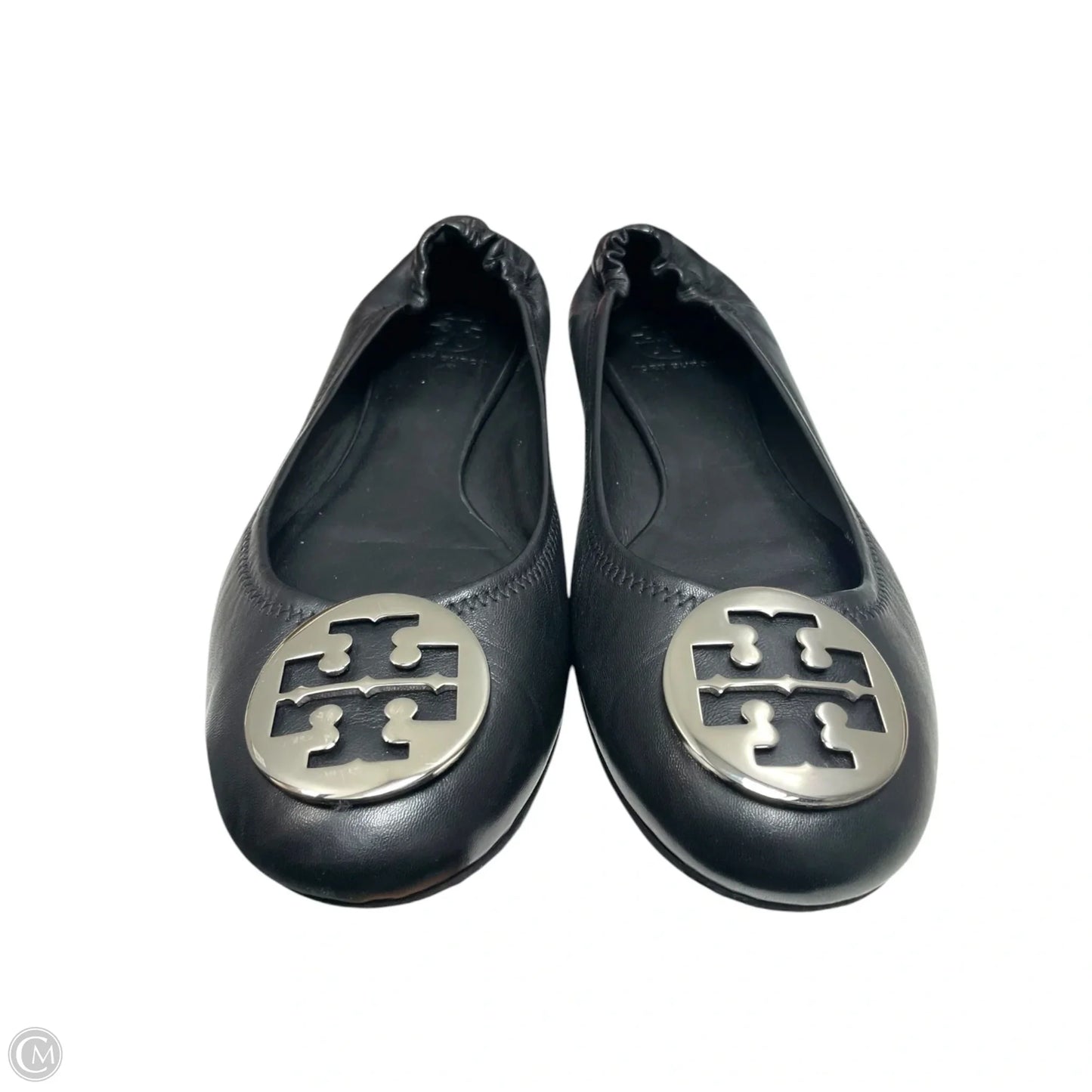 Shoes Designer By Tory Burch In Black & Gold, Size: 10