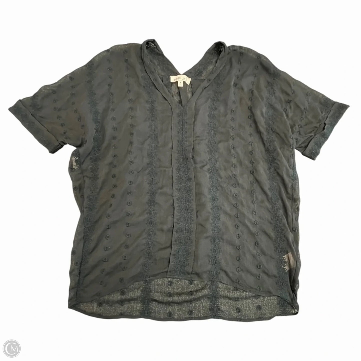 Blouse Short Sleeve By Philosophy In Black, Size: M