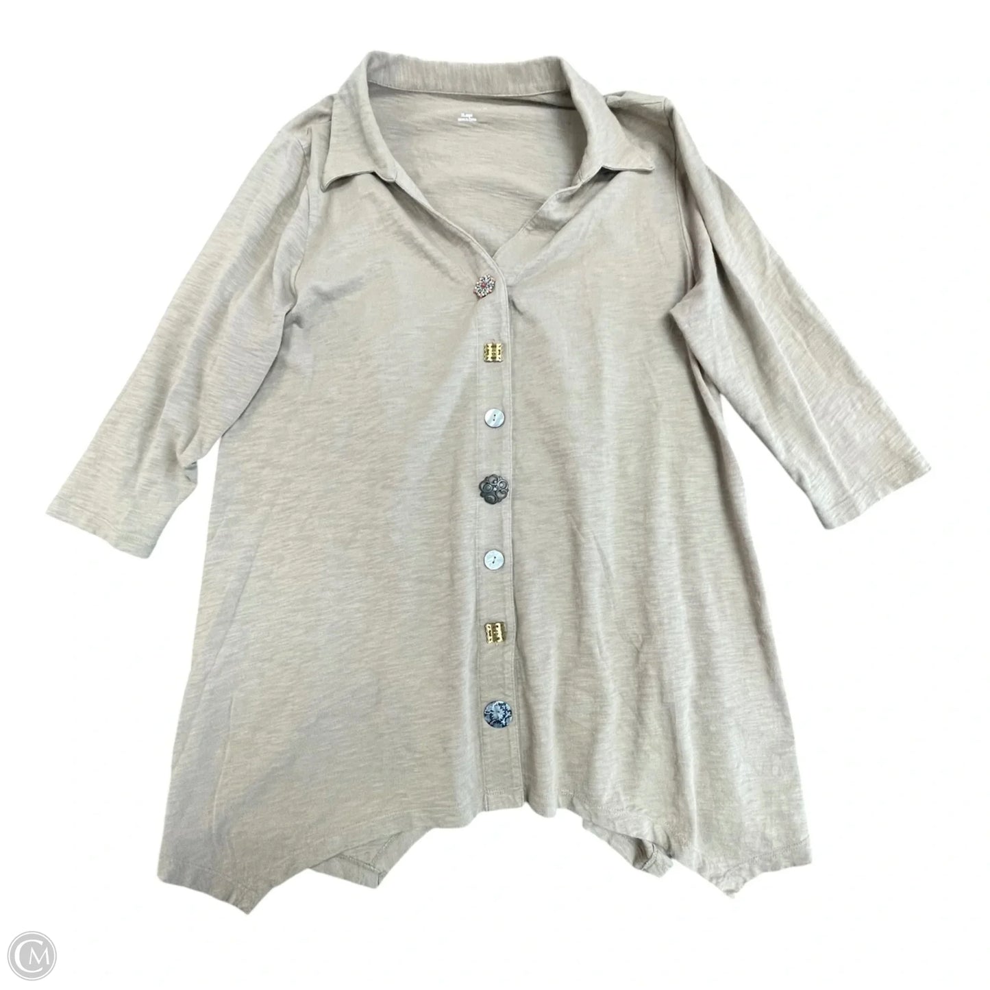 Tunic 3/4 Sleeve By Soft Surroundings In Brown, Size: Xl