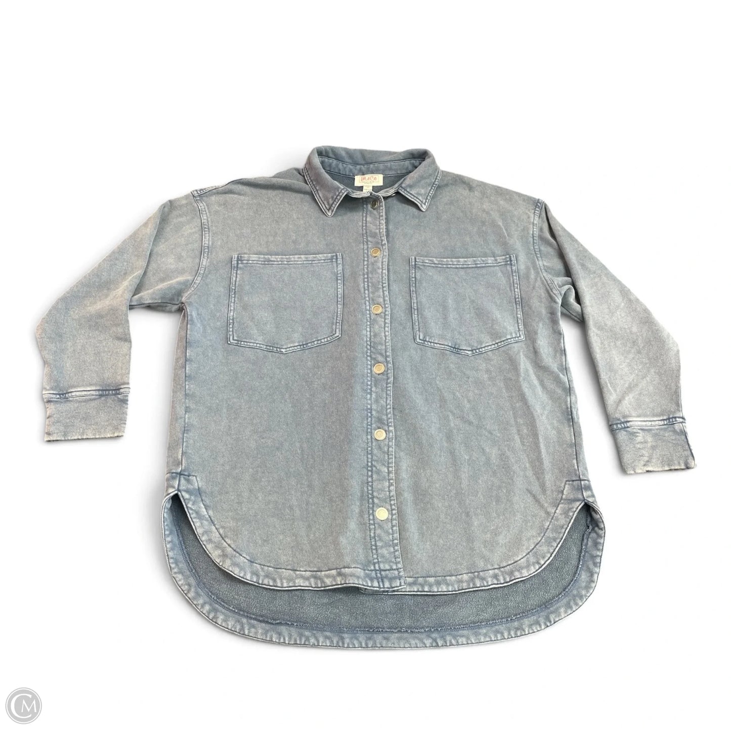 Jacket Shirt By Clothes Mentor In Blue, Size: M