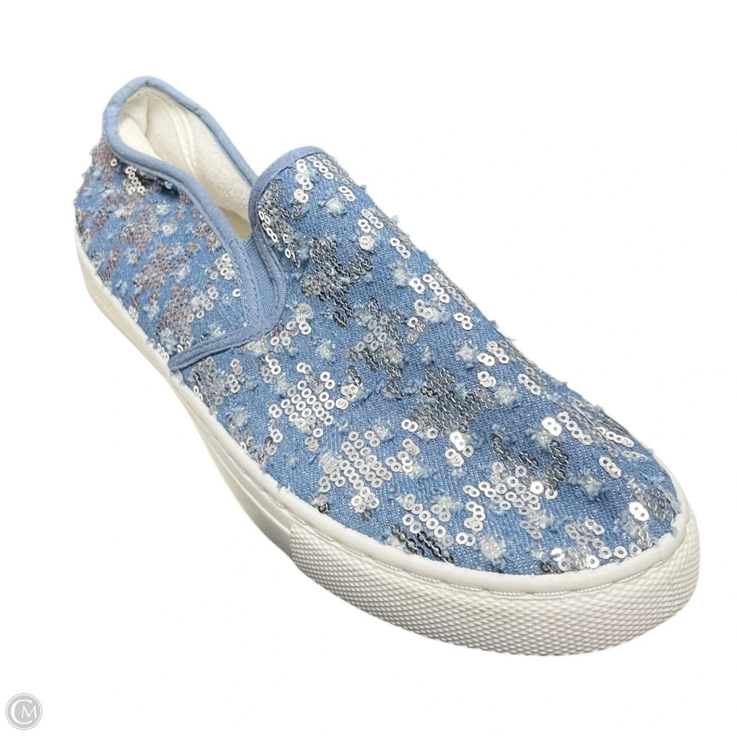 Shoes Sneakers By Cato In Blue & Silver, Size: 10