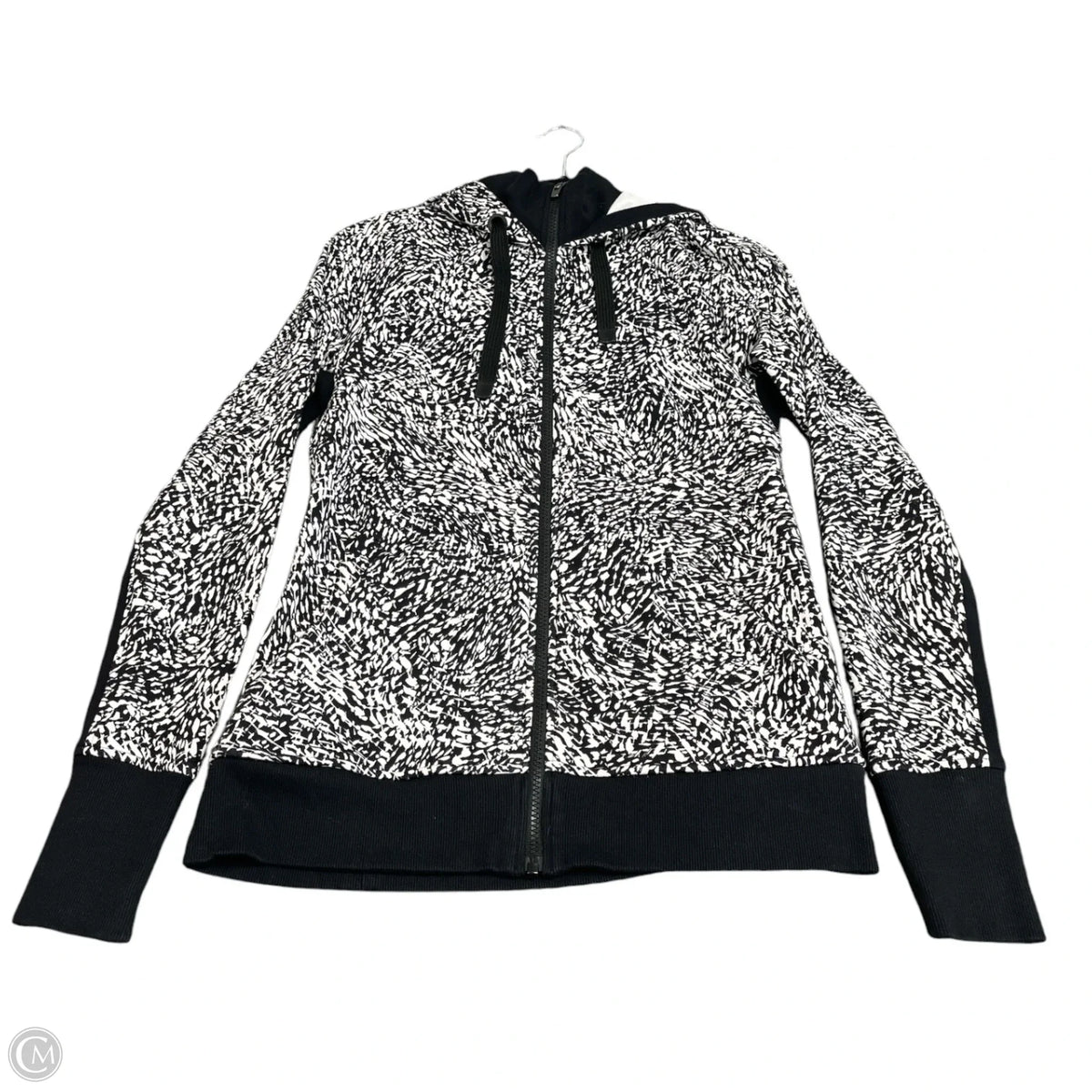 Athletic Jacket By Athleta In Black & White, Size: M