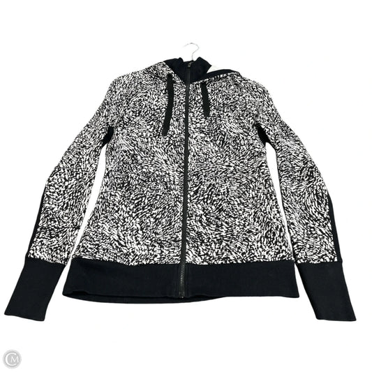 Athletic Jacket By Athleta In Black & White, Size: M