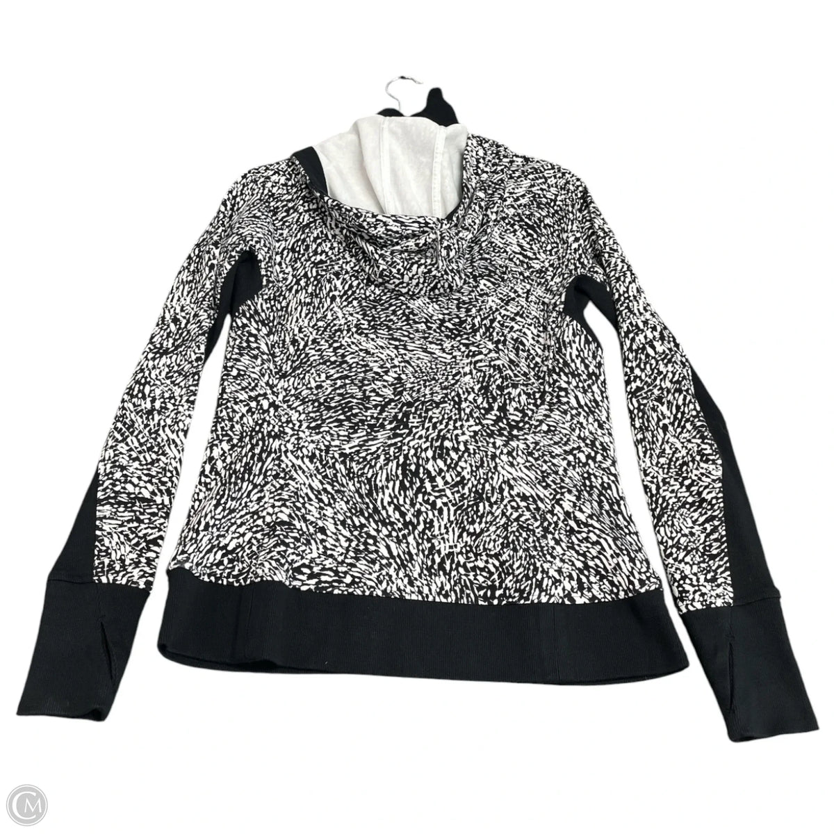 Athletic Jacket By Athleta In Black & White, Size: M