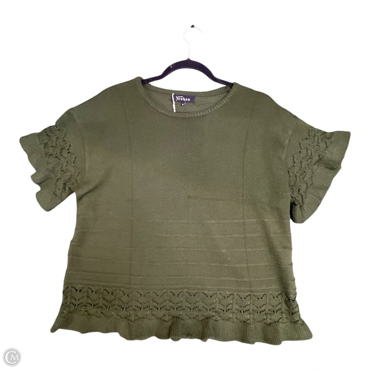 Sweater Short Sleeve By Clothes Mentor In Green, Size: M