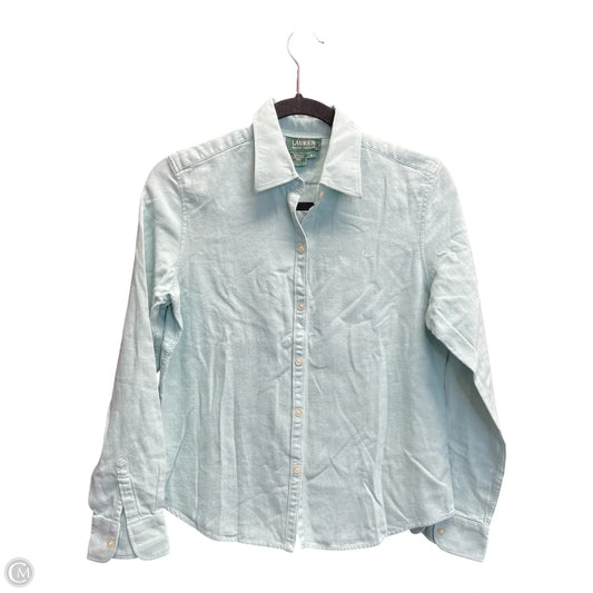 Top Long Sleeve By Lauren By Ralph Lauren In Aqua, Size: M