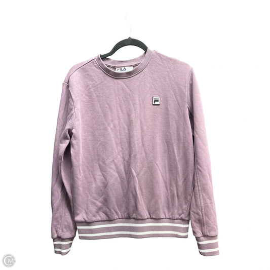 Sweatshirt Collar By Fila In Purple & White, Size: S