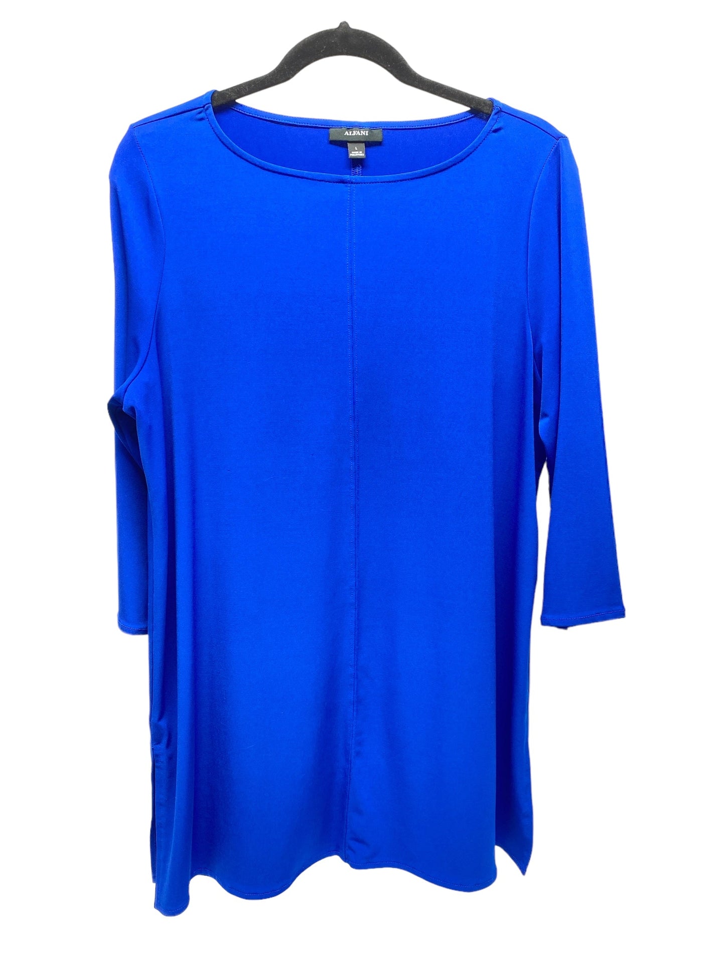 Top 3/4 Sleeve By Alfani In Blue, Size: L