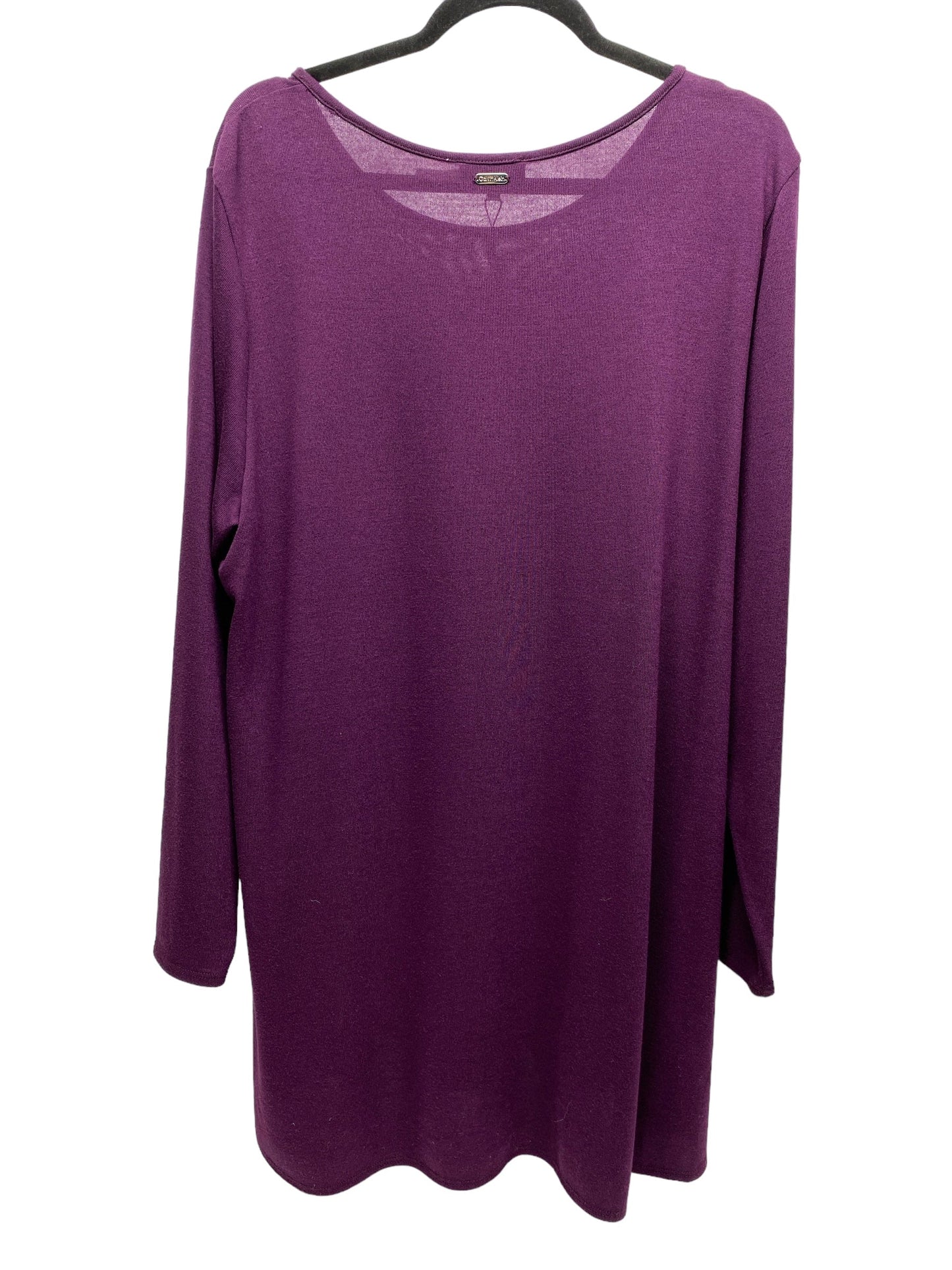 Top Long Sleeve By Calvin Klein In Purple, Size: 1x