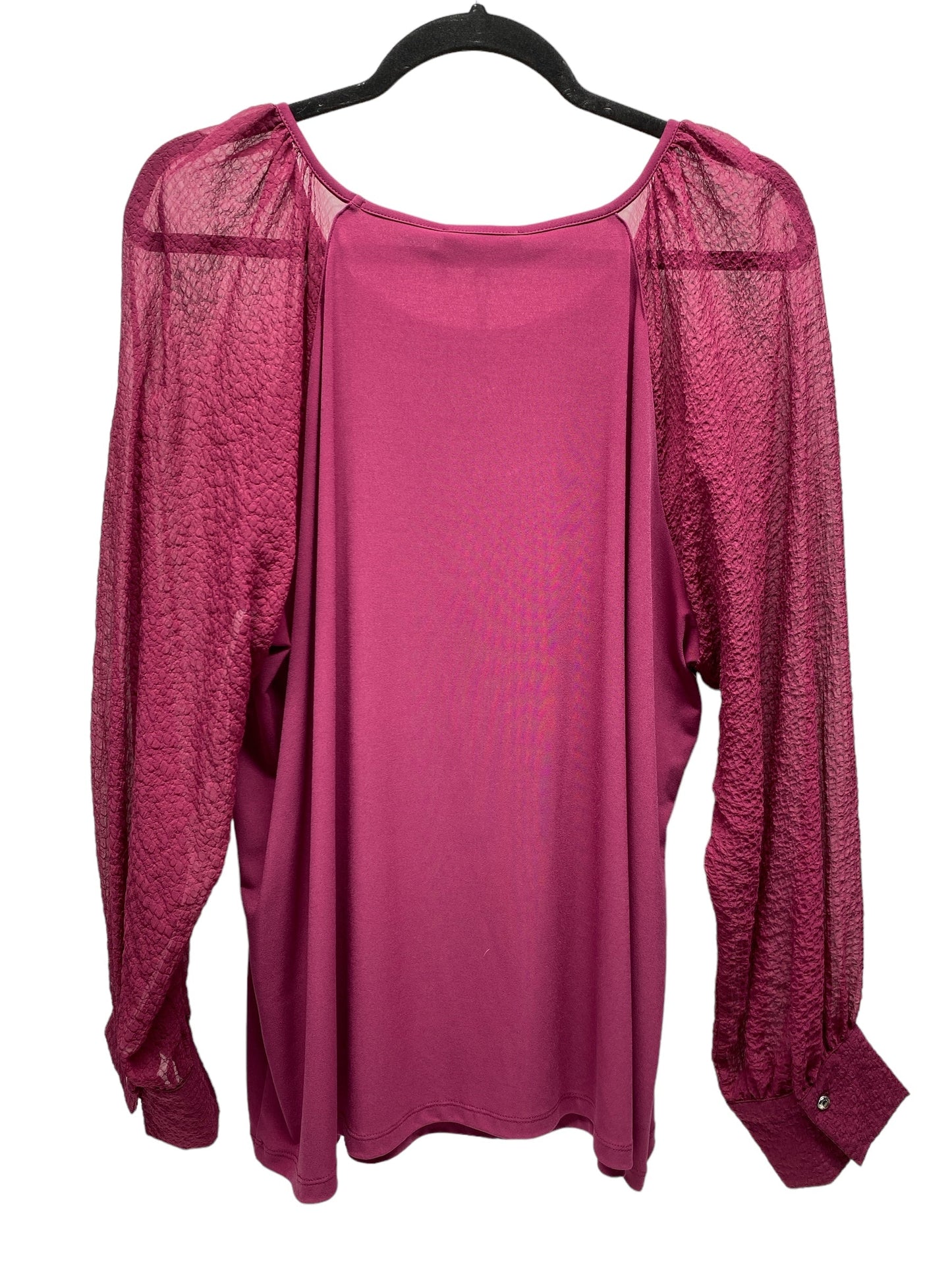 Top Long Sleeve By Calvin Klein In Purple, Size: 1x