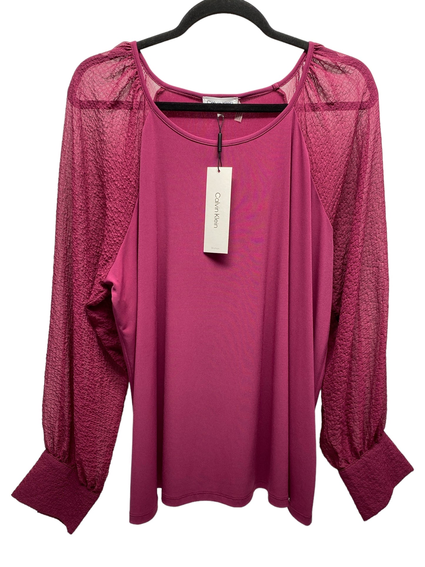 Top Long Sleeve By Calvin Klein In Purple, Size: 1x