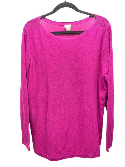 Sweater By Chicos In Purple, Size: Xl