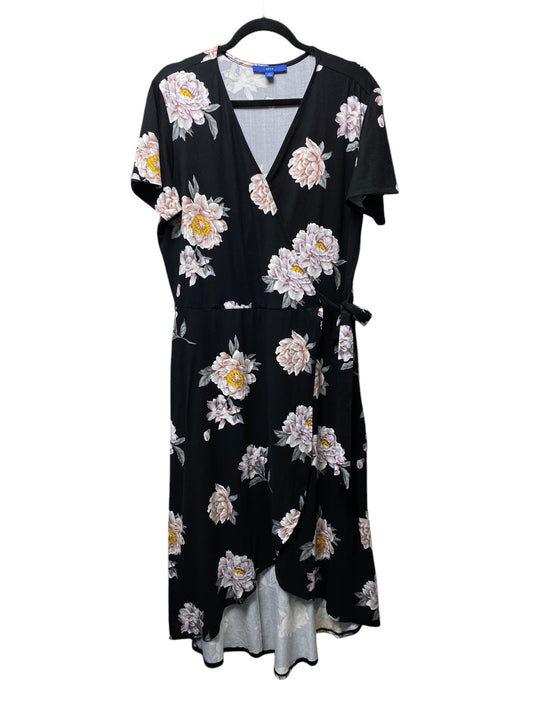 Dress Casual Midi By Apt 9 In Floral Print, Size: Xl