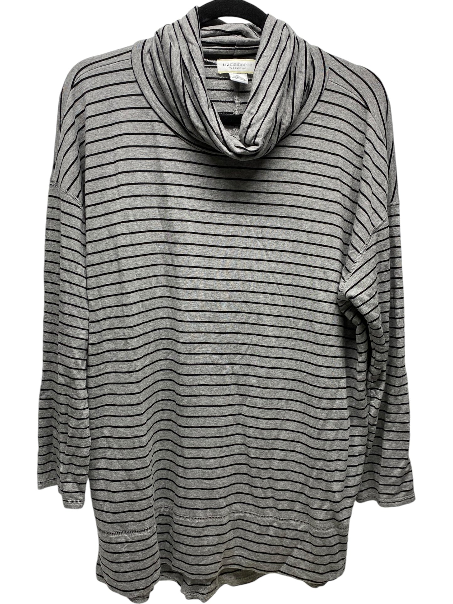 Top Long Sleeve By Liz Claiborne In Striped Pattern, Size: Xl