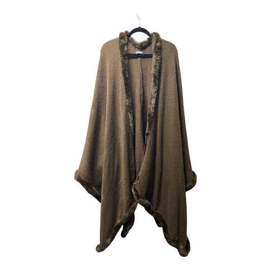 Poncho By Clothes Mentor In Brown, Size: Osfm