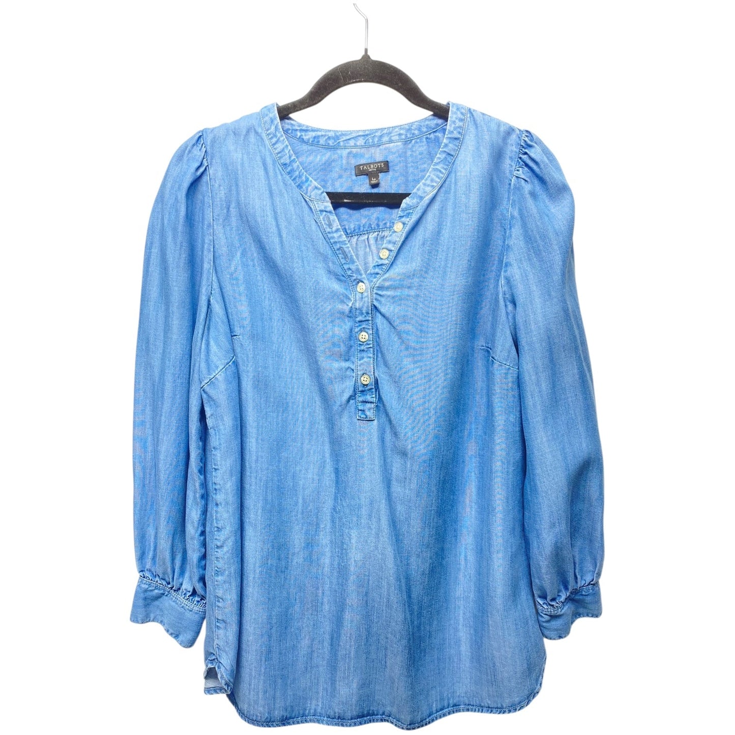 Top Long Sleeve By Talbots In Blue Denim, Size: Lp