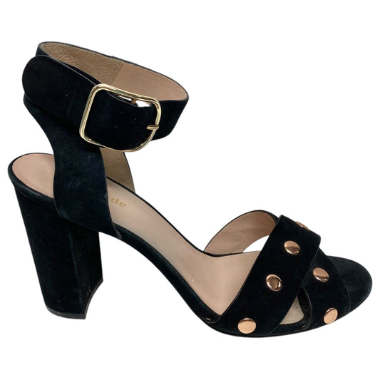 Shoes Heels Block By Kate Spade In Black & Gold, Size: 8.5