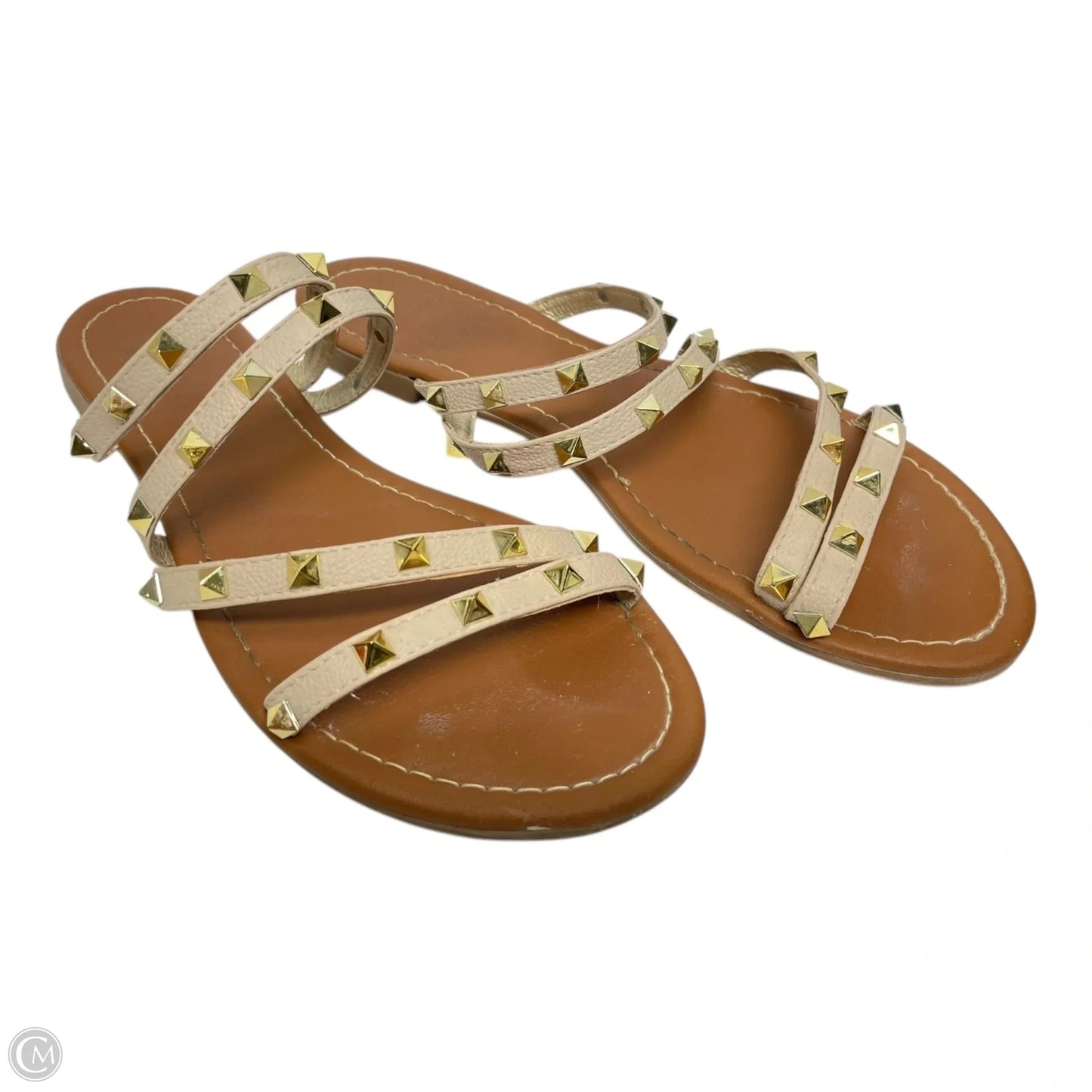 Sandals Flats By everglades In Cream & Tan, Size: 10